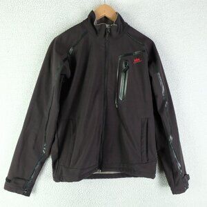 Helly Hansen Jacket Mens Small Black Softshell Windproof Fleece Lined Outdoor